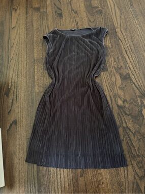 Esprit Pleated Midi Dress in Dark Gray